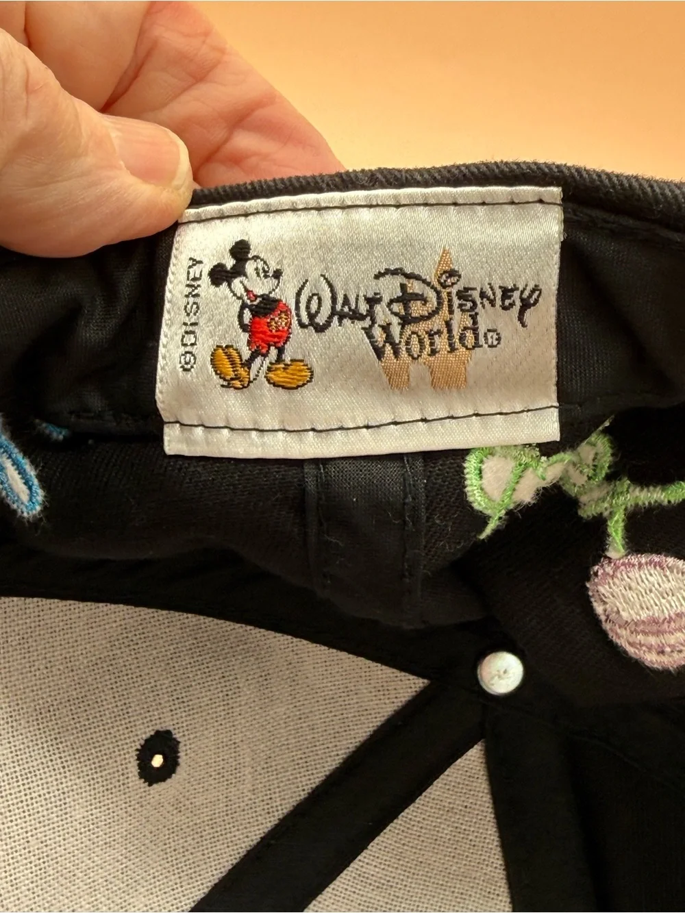 Disney Parks Seven Dwarfs Grumpy Embroidered Adjustable Black Baseball Cap